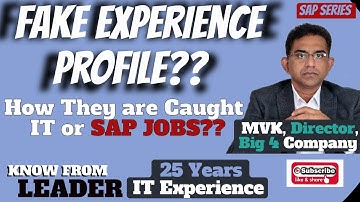 Fake Profile- How Fake Experience People Caught in Interview- SAP Fake Experience Stories #mvkdubai