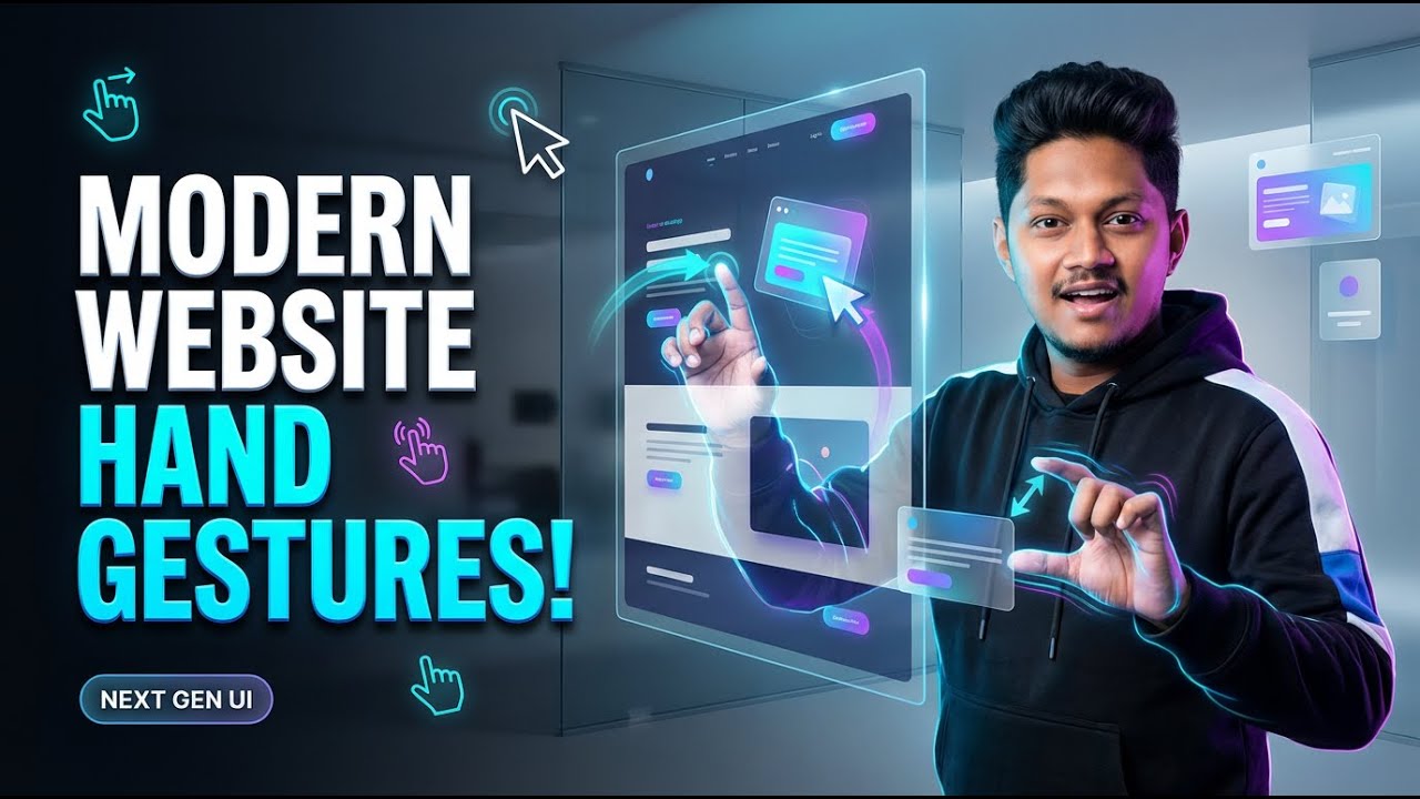 Webiste Hand Sign Hand Gesture Enable Modern Website එකක් හදමු - YouTube