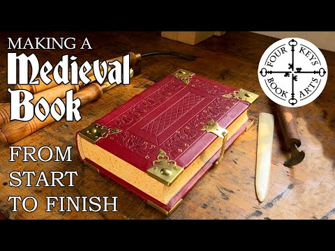 Making A Medieval Book - Complete Process From Start to Finish - 60 hours  in 24 minutes 
