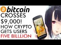 Bitcoin Price Crosses $9,000 - How Crypto Gets 5 Billion Users