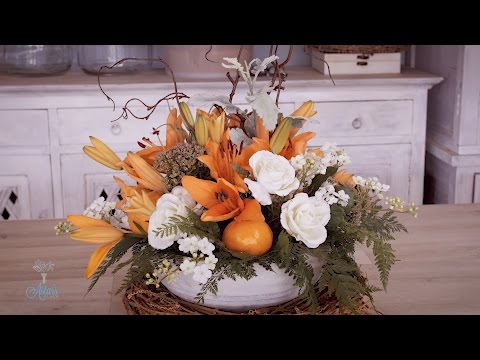 Orange and White Wedding Table Flowers Floristry Tutorial