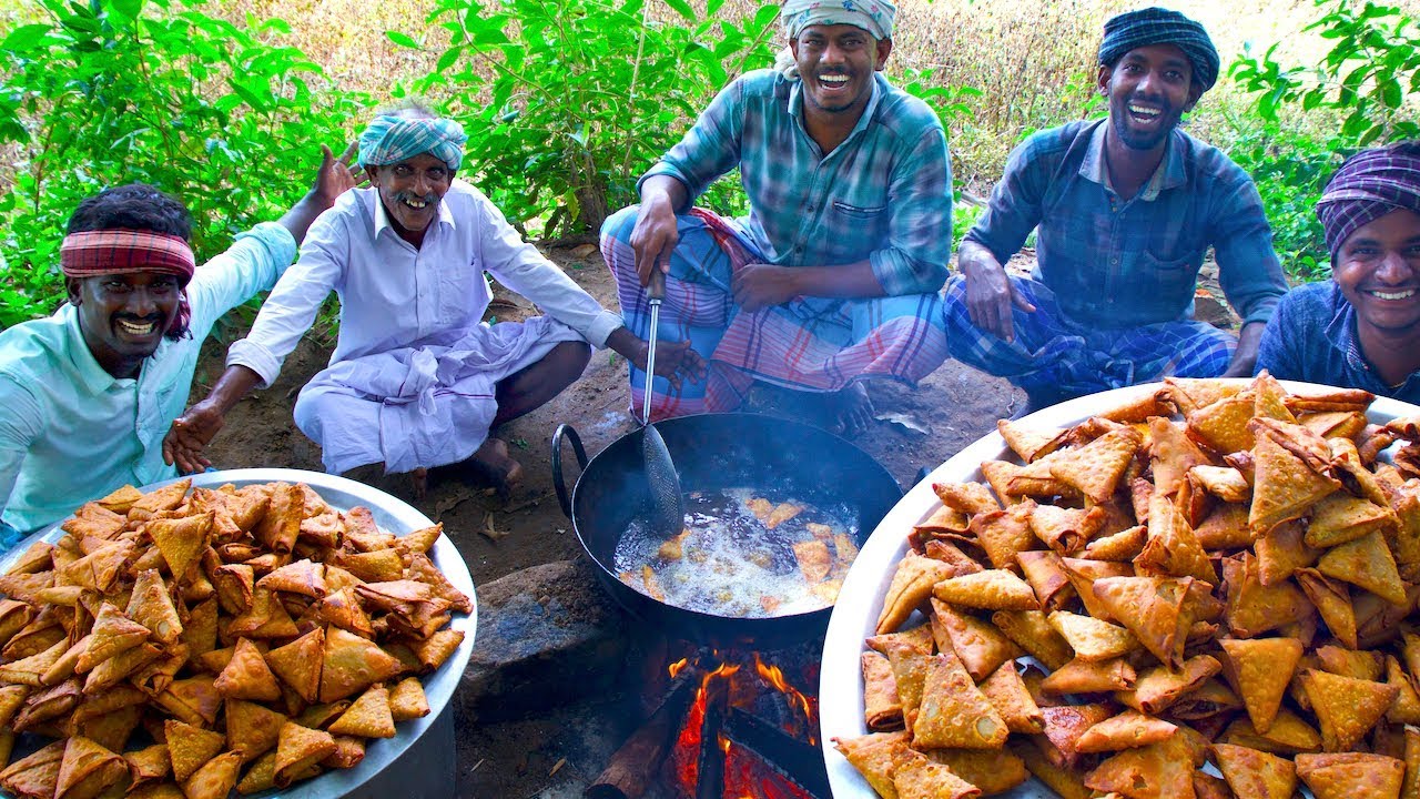 SAMOSA | Street Samosa Recipe | Healthy South Indian Potato Onion Crispy Samosa Cooking In Village