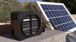 Solar Electric Air Heater! (100W 12V)  100W Solar Panel runs it!  PV space heating!! Ez DIY