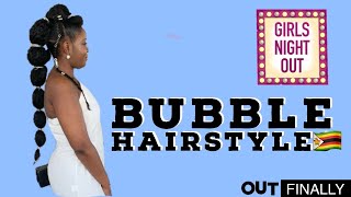 Bubble mohawk on 4c hair