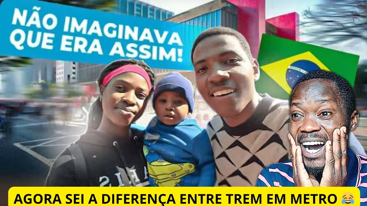 MOÇAMBICANA SOBE PELA PRIMEIRA VEZ O METRO E SE SURPREENDE 🇧🇷 😱#brasil 
