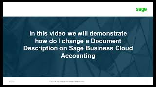 Sage Business Cloud Accounting (AME) - Changing a Document Description