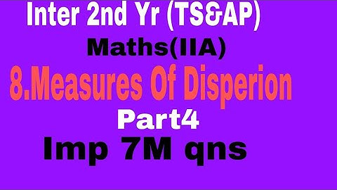 Measures of Dispersion part4//Nagaraju sir//2nd yr MA