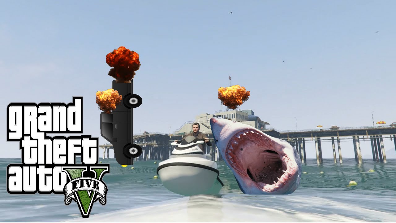 Gta 5 Truck Epic Fail Jet Ski Chase And Shark Gta 5 Funny Moments in Jet Ski Epic Fails