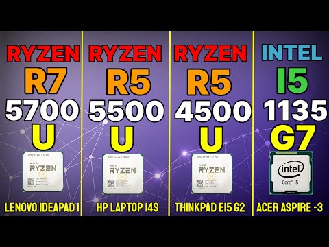 R5 5500U VS I5 1135G7 VS R7 5700U VS R5 4500U Ryzen 5 5500u gaming + productivity test