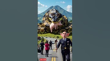 Brave Heroes Save Hyperactive Pig from Giant Python’s Terrifying Attack |🐍 #wildlife #shortsfeed