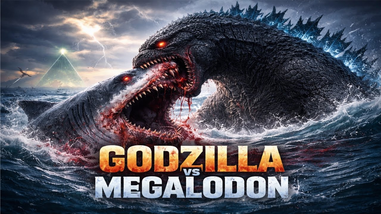Godzilla Eats Colossal Megalodon in the Bermuda Triangle - YouTube