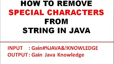 REMOVE SPECIAL CHARACTERS FROM STRING IN JAVA