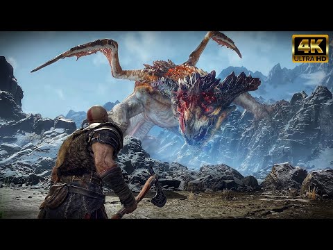 God of War 4 - Dragon Boss Fight (God of War 2018) PS4 Pro 