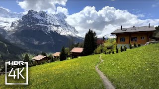 🇨🇭 Switzerland, GRINDELWALD alpine walk with amazing nature scenery // 4K HDR, ASMR