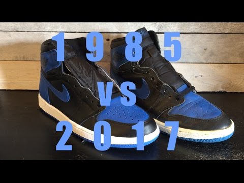 Air Jordan 1 Royal 1985 VS. 2017 - YouTube