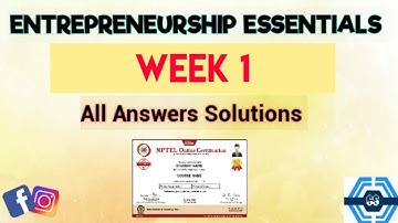 Entrepreneurship Essentials | Week 1 Quiz Answer Assignment Solution 2022 | NPTEL | SWAYAM 2022