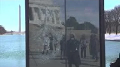 VP's historic election celebrated in glass portrait