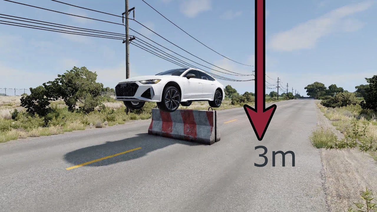 audi rs7 VS barrier. BeamNG.drive. - YouTube