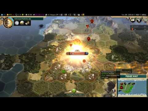 Civ V - AI Gandhi using nukes demonstration