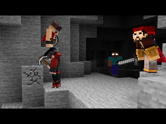 😱 Minecraft mas o HEROBRINE NOS PERSEGUE (DESAFIO: 3 CAÇADORES vs