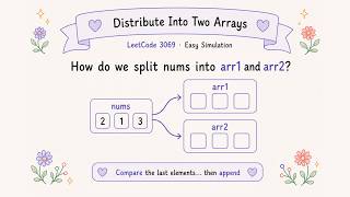 Distribute Into Two Arrays I | LeetCode 3069 | Easy Simulation Explained Visually