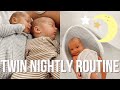 Night time with 7 week twins routine  newborn sleep schedule  heather fern