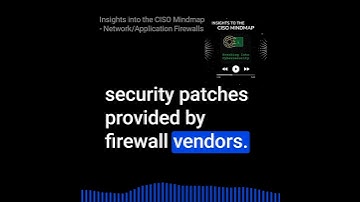 Insights into the CISO Mindmap - Network/Application Firewalls