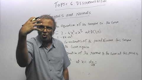 VIDEO - 77: Topic 6: DIFFERENTIATION: AN EXAMPLE ON FINDING TANGENT AND NORMAL
