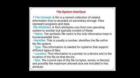 OS Unit----5 /File system Interface