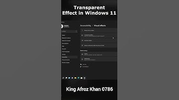 How to Change Transparent Effect in Windows 11 Pro | Windows transparency Features | #shorts