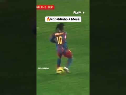 Ronaldinho + Messi 🔥#ronaldinho #ronaldinhogaucho #messi #messigoal #barcelona #footballshorts