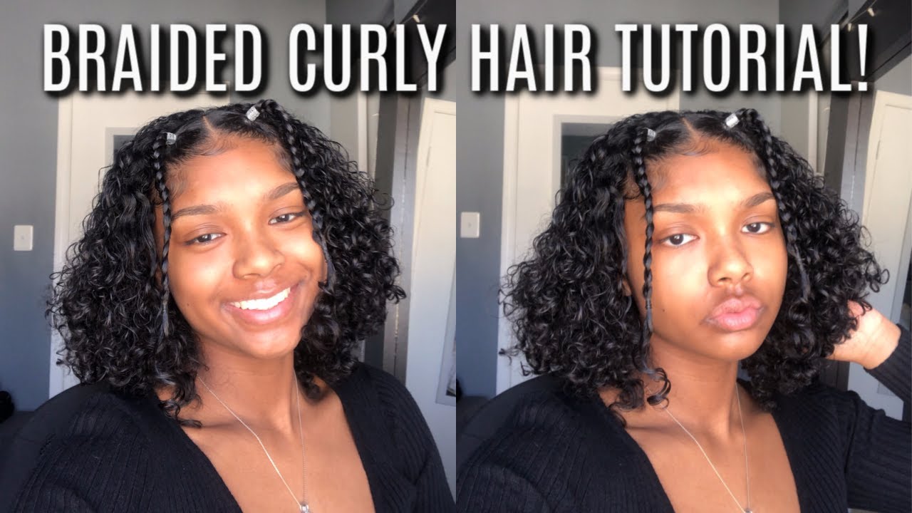 BRAIDED CURLY HAIR TUTORIAL! - YouTube