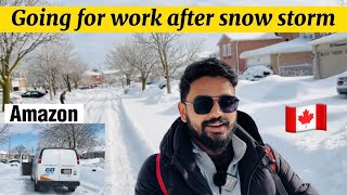 Going for work after snow storm | 🇨🇦 | Winter | Snow storm | Student life | Amazon delivery |