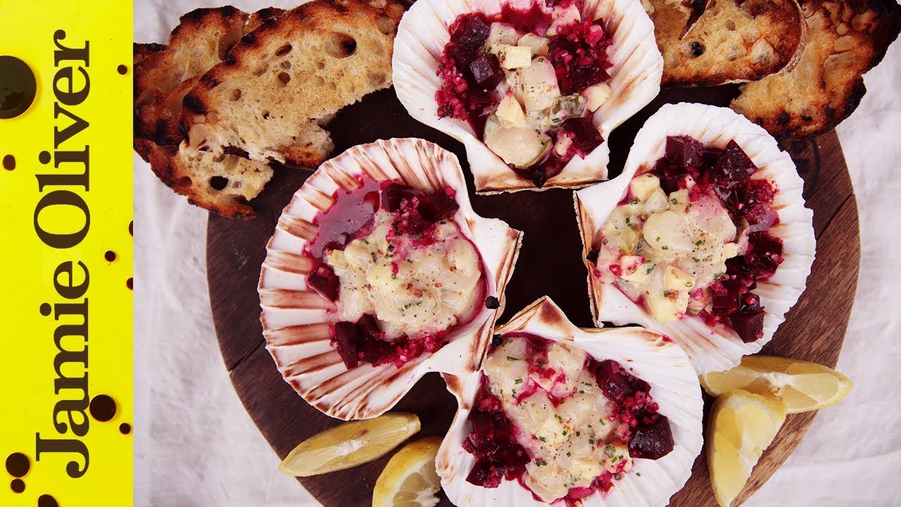 Scallop Tartare with Bacon & Beetroot | Nathan Outlaw | Jamie Oliver