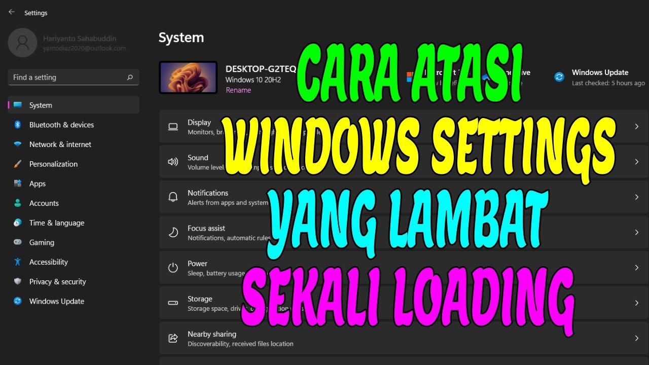 Cara Atasi Windows Settings Yang Lambat Loading