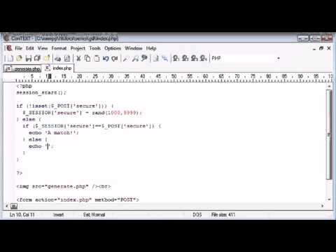 Beginner PHP Tutorial   167   Creating Captcha Image Security Part 4   YouTube
