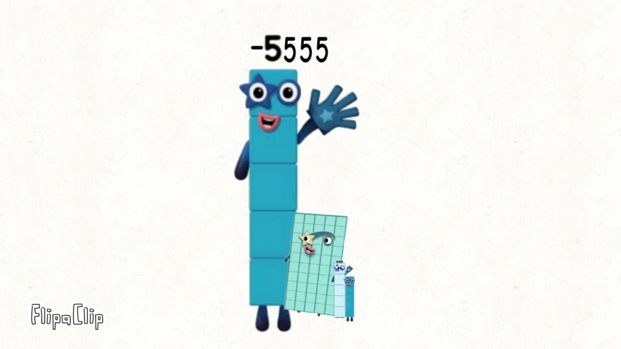 Numberblocks -5 sneeze to -5555555 negative number - YouTube
