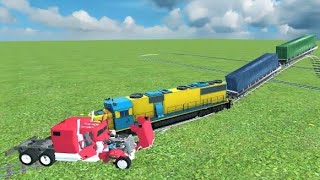 Speed Train Bump Beam NG Simulator Train vs cars games