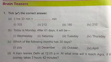 Class 4 unit 8 brain teasers dav public school ।। DAV Class 4 chapter 8 brain teasers