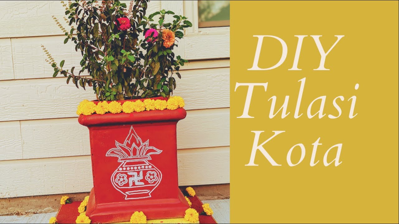 DIY Tulasi Kota USA | Tulasi Kota Painting | Tulasi Kota Alankarna ...