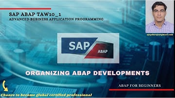 Unit 6 (Lesson 2: Organizing ABAP Developments)