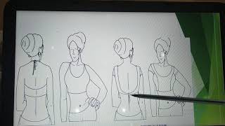 Sketches of ladys sari blouse