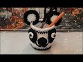 Part 1. Basket for small things crochet. Amigurumi panda. Hand made