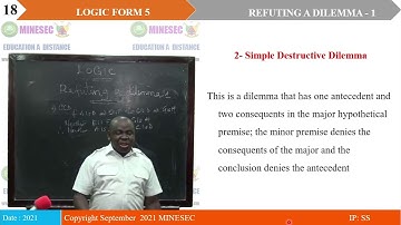 IP-SH LOGIC Form 5 Lesson 7 Refuting a Dilemma 1