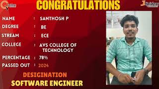 Student Placement Story From QSpiders/JSpiders | Chrompet Chennai