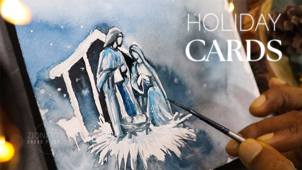 THE EASIEST Way to Create a Beautiful Watercolor Nativity Scene