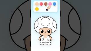 Así pinté a Toad Kawaii 🍄❤️ | Super Mario #shorts