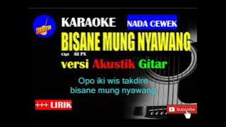 BISANE MUNG NYAWANG Karaoke versi Akustik Gitar NADA CEWEK