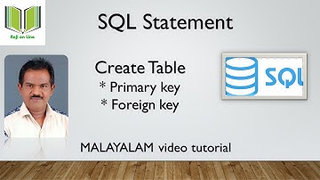 SQL Statement| CREATE TABLE | PRIMARY KEY & FOREIGN KEY|SQL#1 | MALAYALAM  TUTORIAL | BY REJIMON V R