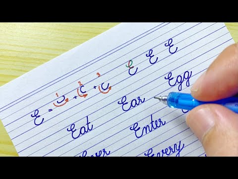 Learn to write English cursive writing for beginners step by step | English Cursive capital letter E